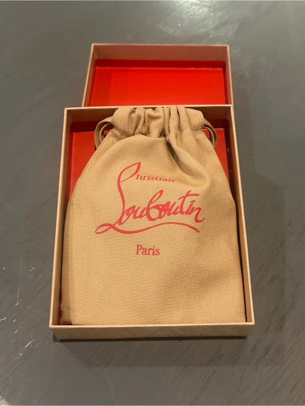 NWT Christian Louboutin Black Studded Leather Card Holder w/ Box & Dust Bag